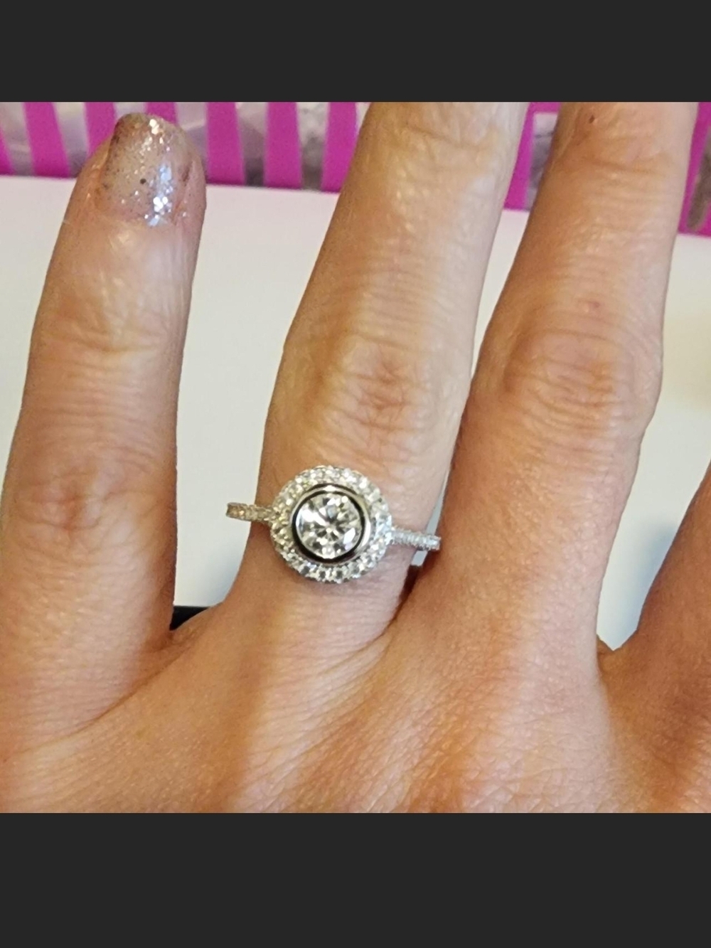 New Beautiful Infiniti halo setting Engagement Ring